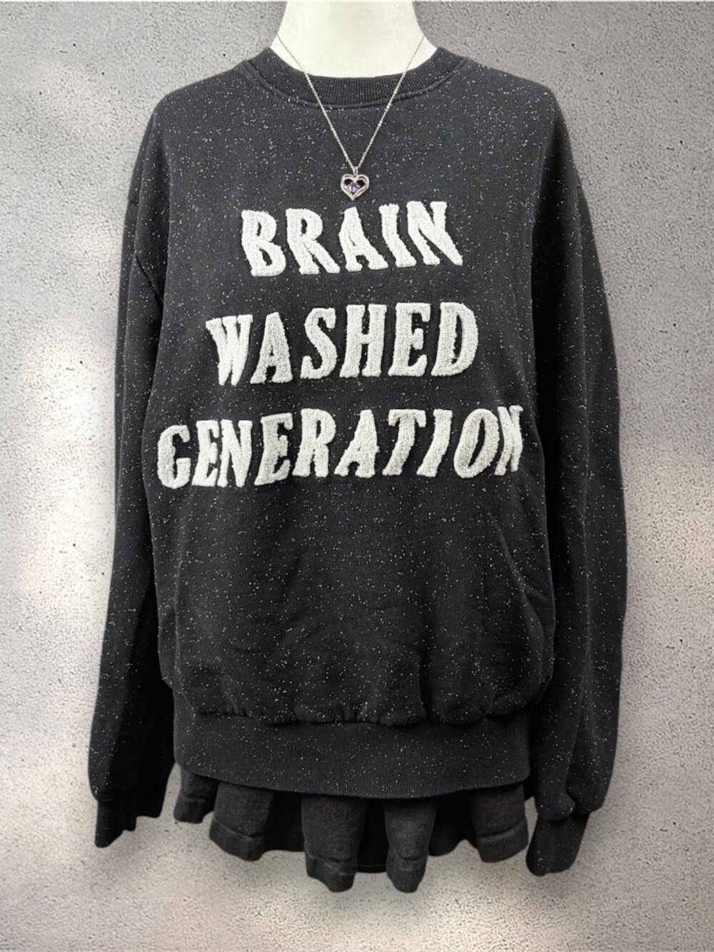 ELEVENPARIS Brain Washed Generation Sweatshirt Women's XXL Black Emo Grunge Y2K